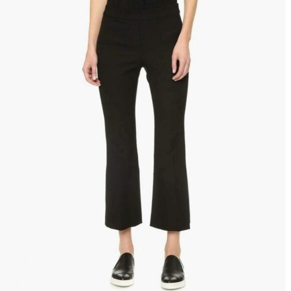Theory Pants - Theory Rabeanie Jetty Black Ponte Flared Cropped Career Dress Pants Size 6
